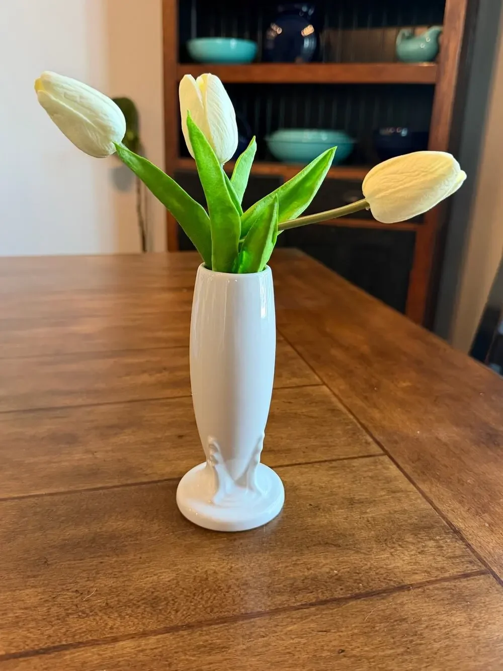 Vintage Fiesta White bud vase -ceramic flower vase HLC Fiestaware USA